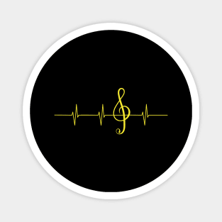 Music Heartbeat Pulse Musician Clef Magnet